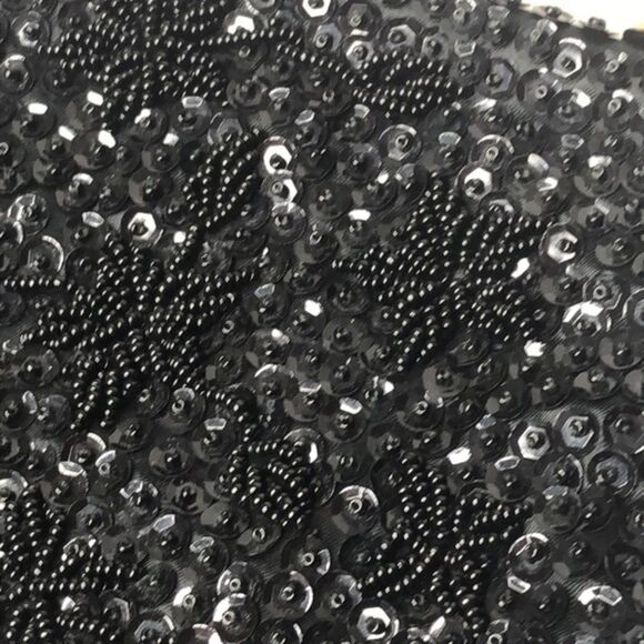 Sequined Evening Bag, Black with Gold - Picture 5 of 11